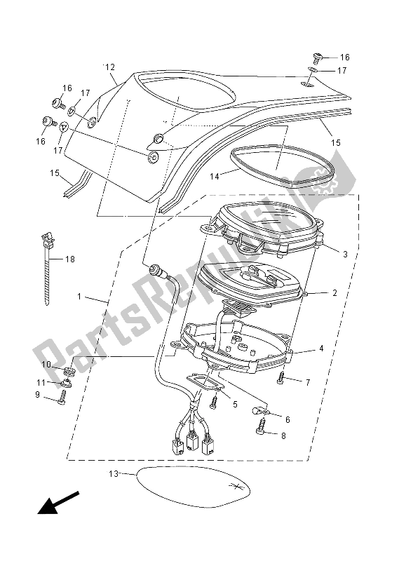 All parts for the Meter of the Yamaha XV 1900A 2012