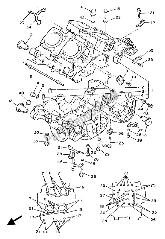 Todas las partes para Caja Del Cigüeñal de Yamaha V MAX 12 1200 1993