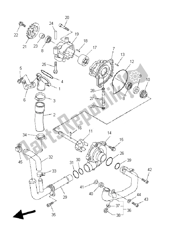 Tutte le parti per il Pompa Dell'acqua del Yamaha FZ1 S Fazer 1000 2007