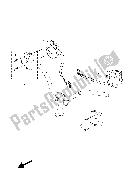 All parts for the Handle Switch & Lever of the Yamaha YQ 50 Aerox 2012