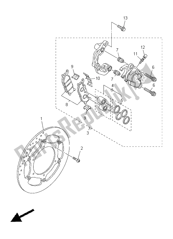 Alle onderdelen voor de Remklauw Voor van de Yamaha XVS 950A 2012