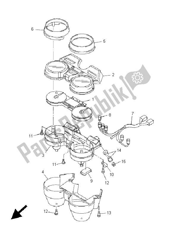 All parts for the Meter of the Yamaha XJR 1300 2005