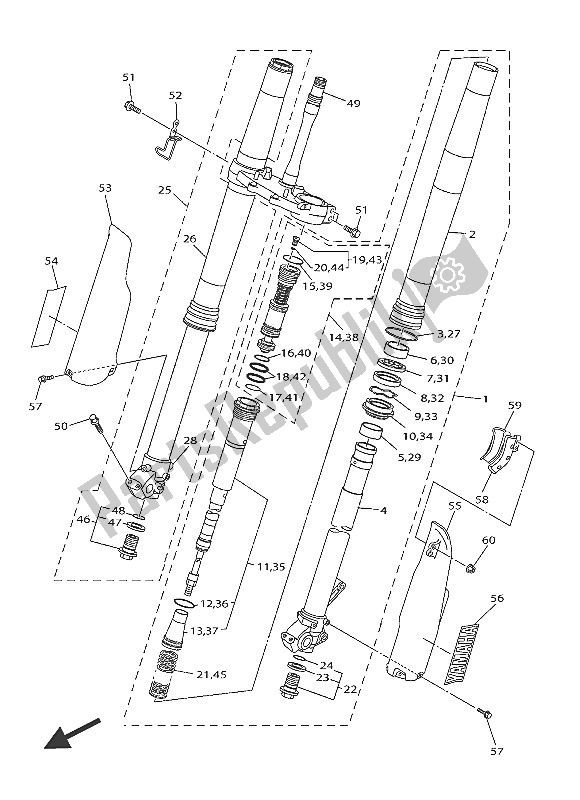 Wszystkie części do Przedni Widelec Yamaha WR 250F 2016