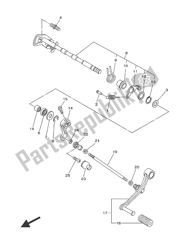 Tutte le parti per il Albero Del Cambio del Yamaha MT 09A 900 2016