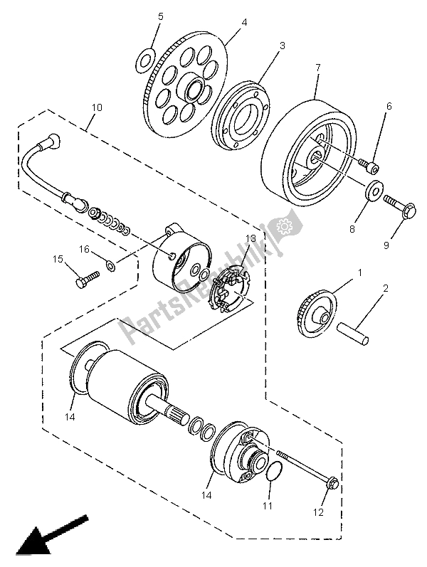 Toutes les pièces pour le Embrayage De Démarrage du Yamaha XVS 650 Dragstar 1998