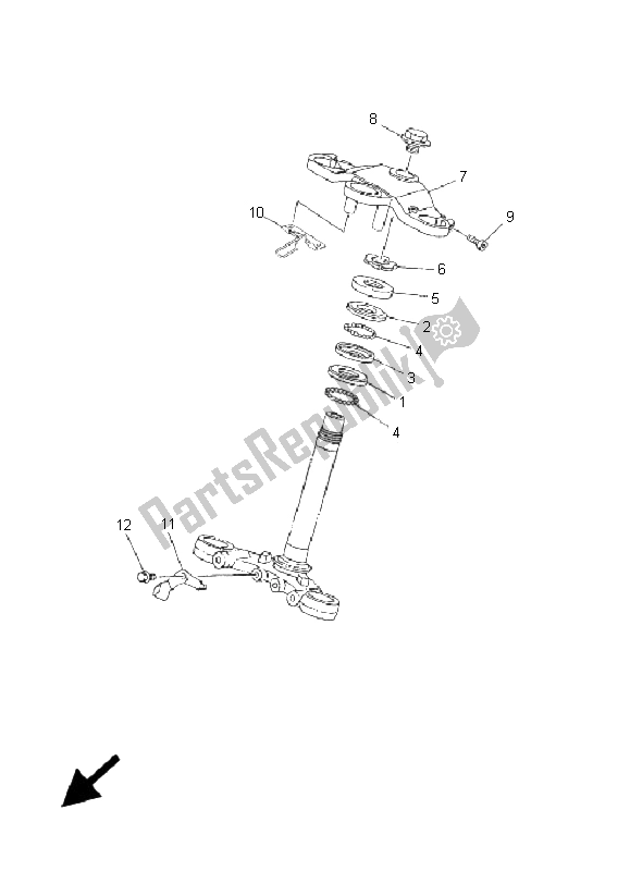 Alle onderdelen voor de Sturen van de Yamaha TZR 50 2005