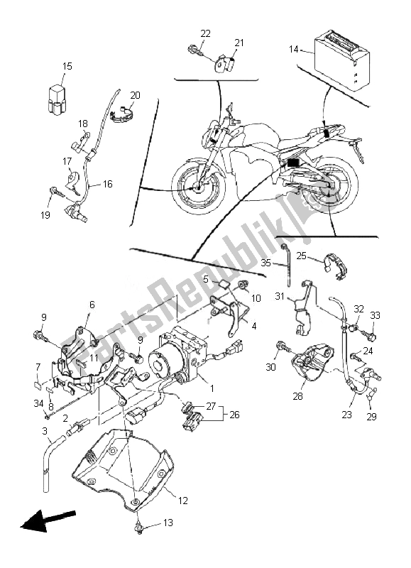 Alle onderdelen voor de Elektrisch 3 van de Yamaha FZ1 NA Fazer 1000 2010