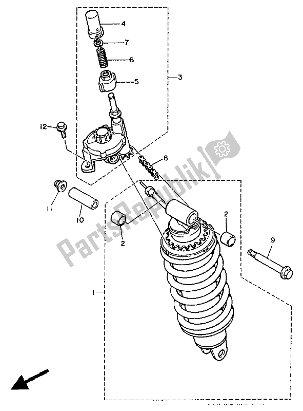 Toutes les pièces pour le Suspension Du Bras Arrière du Yamaha FJ 1200 1988