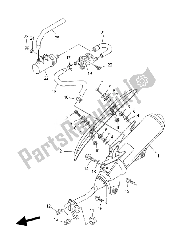 All parts for the Exhaust of the Yamaha XC 125 Vity 2010