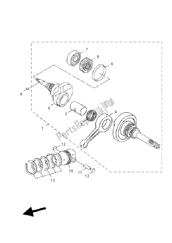 Tutte le parti per il Albero Motore E Pistone del Yamaha NXC 125 EA Cygnus X 2010