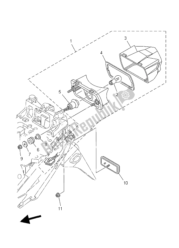 Alle onderdelen voor de Achterlicht van de Yamaha TDM 900 2006