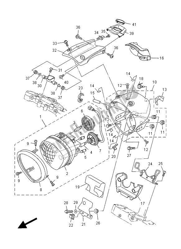 Todas las partes para Faro de Yamaha XV 1900A 2012