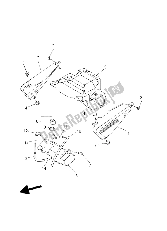 Todas as partes de Tampa Lateral do Yamaha FZS 600 Fazer 2002