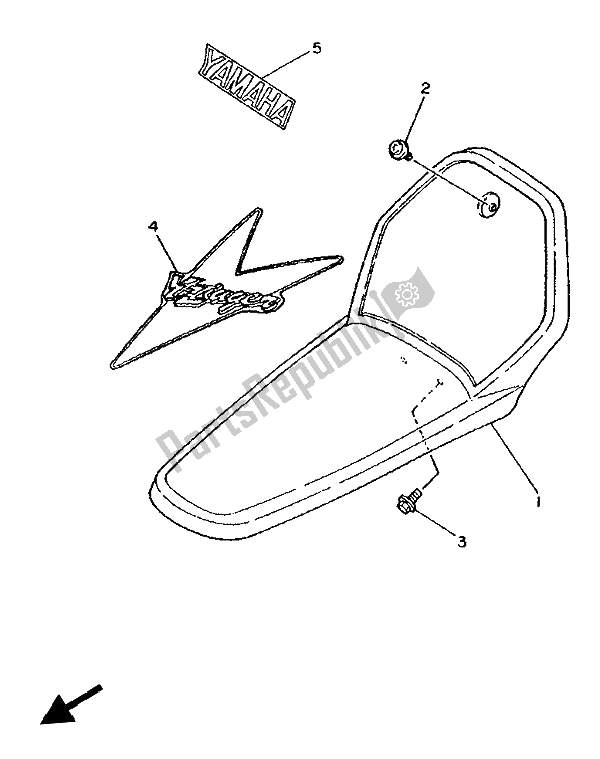 All parts for the Front Fender of the Yamaha PW 80 1993