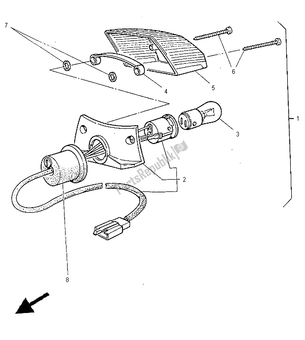 All parts for the Taillight of the Yamaha TT 600R 1999