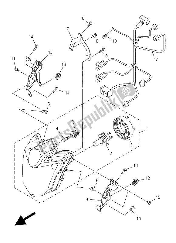 Alle onderdelen voor de Koplamp van de Yamaha XJ 6F 600 2014