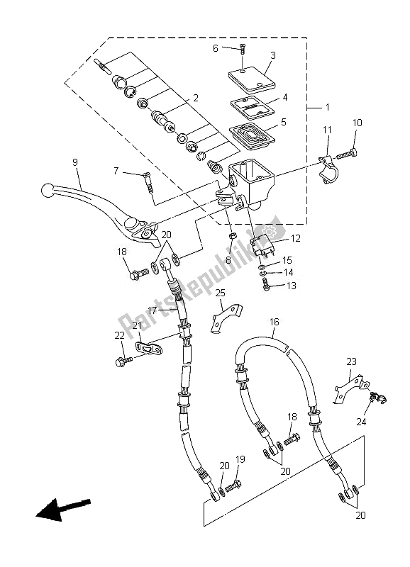 Todas las partes para Cilindro Maestro Delantero de Yamaha XJ6S Diversion 600 2010