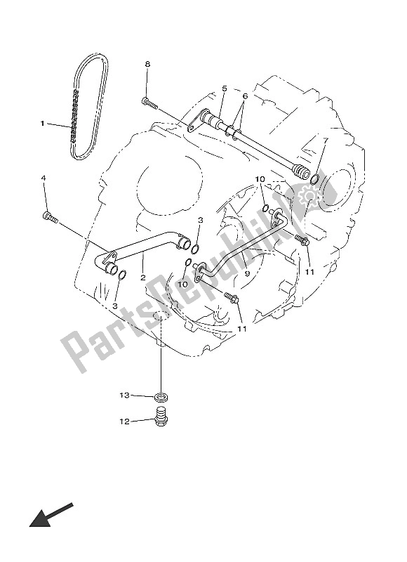 All parts for the Oil Pump of the Yamaha XVS 1300A 2016
