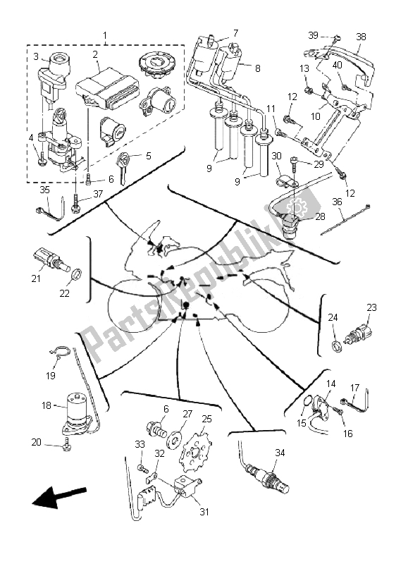 Todas las partes para Eléctrico 1 de Yamaha FJR 1300A 2007