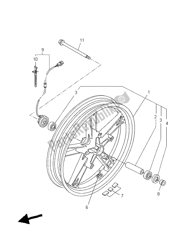 Tutte le parti per il Ruota Anteriore del Yamaha YZF R 125 2009