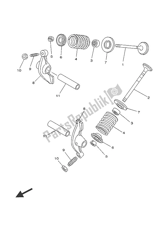 All parts for the Valve of the Yamaha TT R 110E 2016