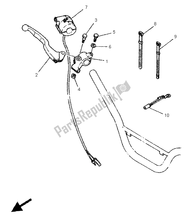 All parts for the Handle Switch & Lever of the Yamaha PW 80 1996