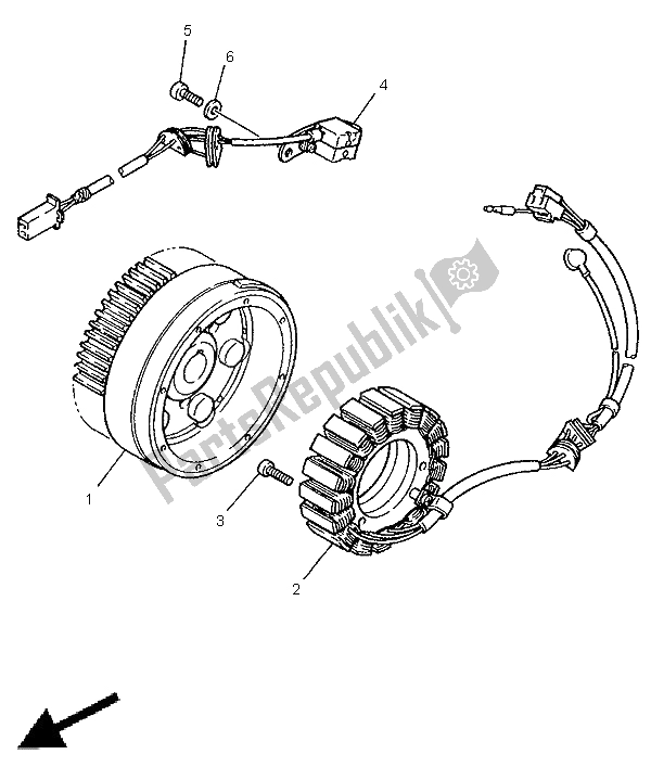 Toutes les pièces pour le Générateur du Yamaha XV 1100 Virago 1997