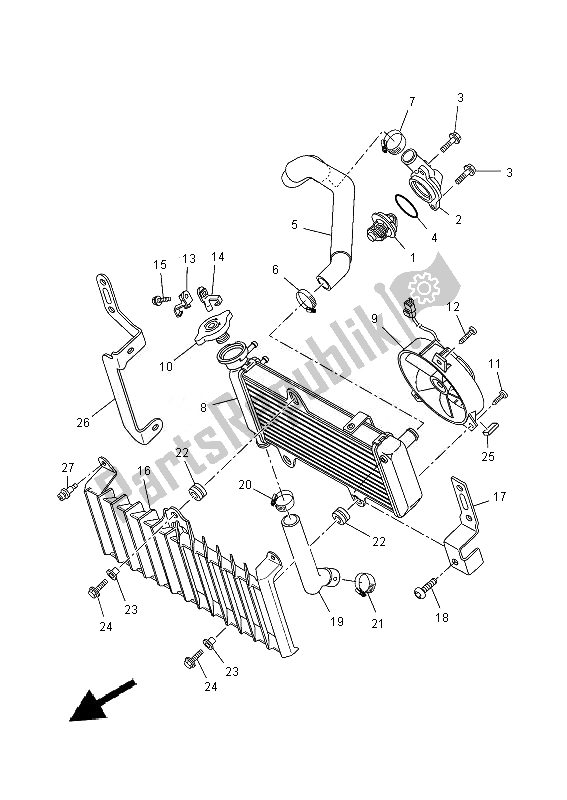 Todas las partes para Radiador Y Manguera de Yamaha XT 660X 2014