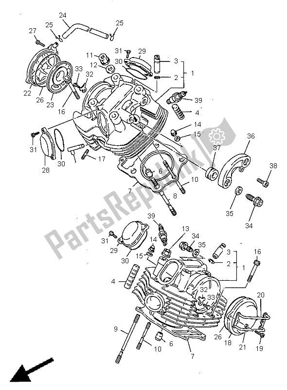 Todas las partes para Cabeza De Cilindro de Yamaha XV 1100 Virago 1998