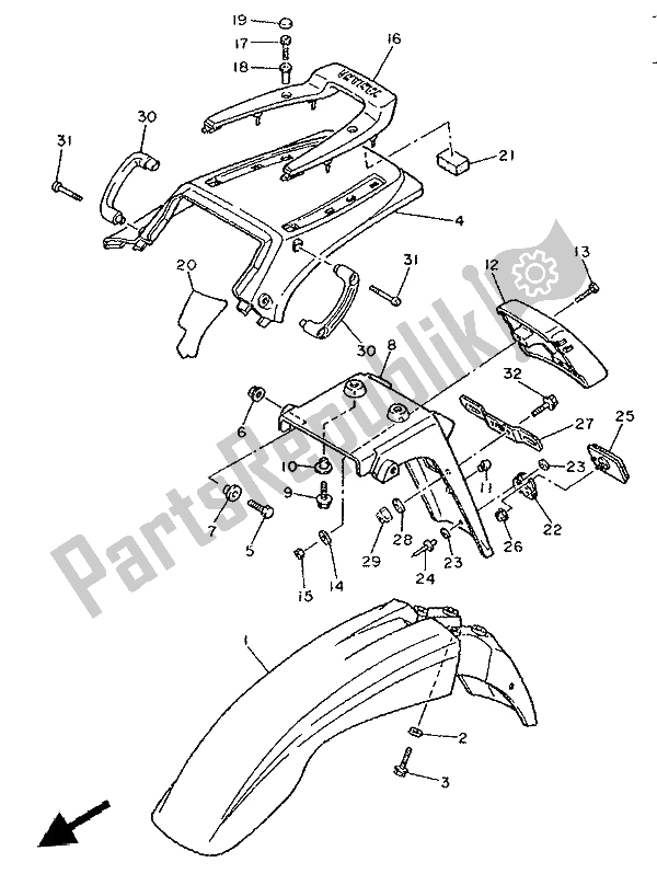 Todas las partes para Defensa de Yamaha XT 600E 1993