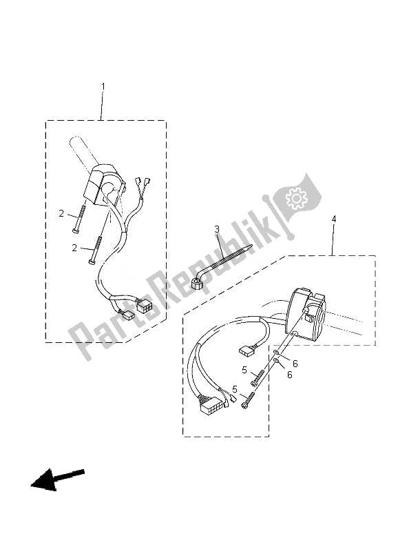 All parts for the Handle Switch & Lever of the Yamaha XT 1200Z 2010