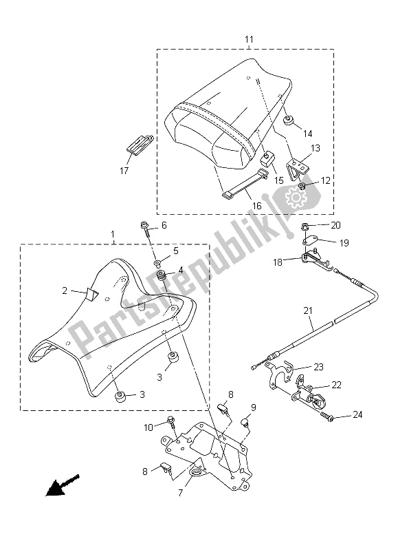 All parts for the Seat of the Yamaha FZ8 N 800 2013