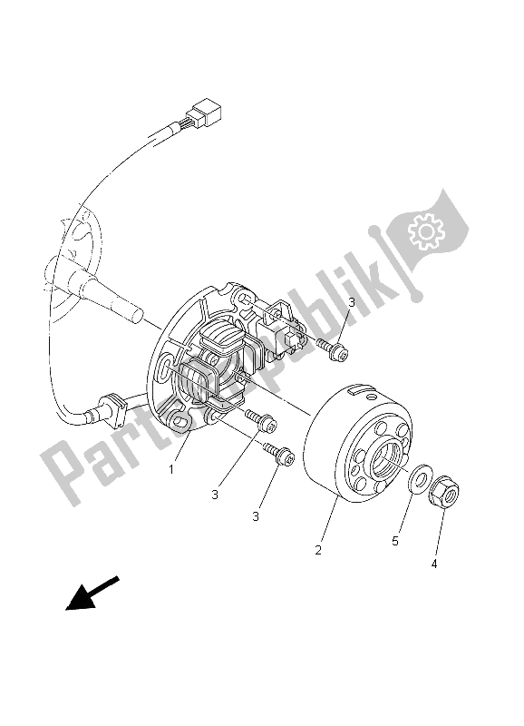 Tutte le parti per il Generatore del Yamaha YZ 125 2003