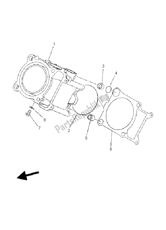 Wszystkie części do Cylinder Yamaha YFM 450 FA Kodiak 4X4 2005