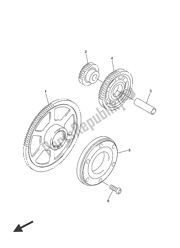 All parts for the Starter of the Yamaha FJR 1300 PA 2016