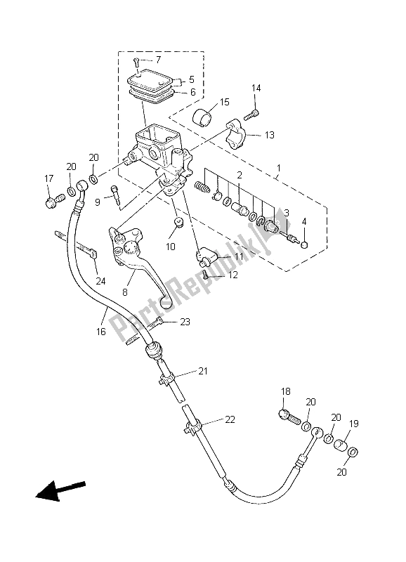 Toutes les pièces pour le Maître-cylindre Avant 2 du Yamaha XJR 1300 2006