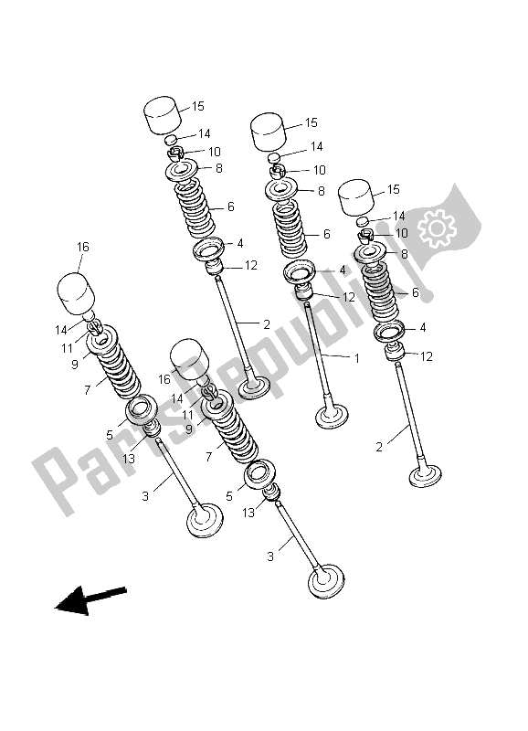 All parts for the Valve of the Yamaha FZS 1000 Fazer 2002