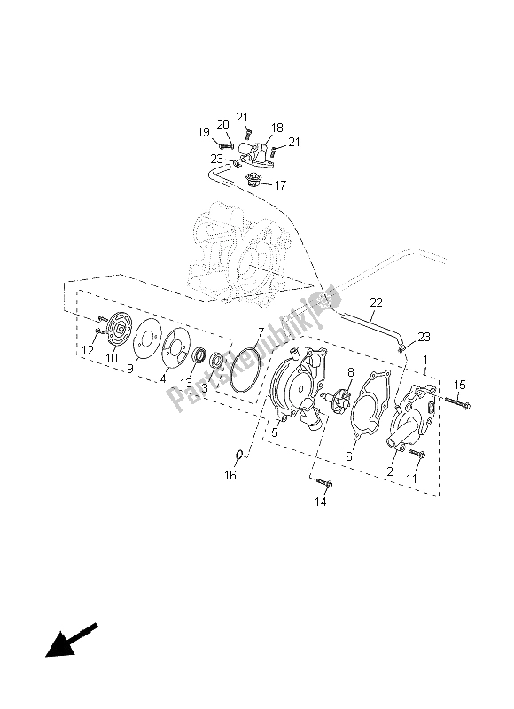 Tutte le parti per il Pompa Dell'acqua del Yamaha YP 125 RA MBL2 2015