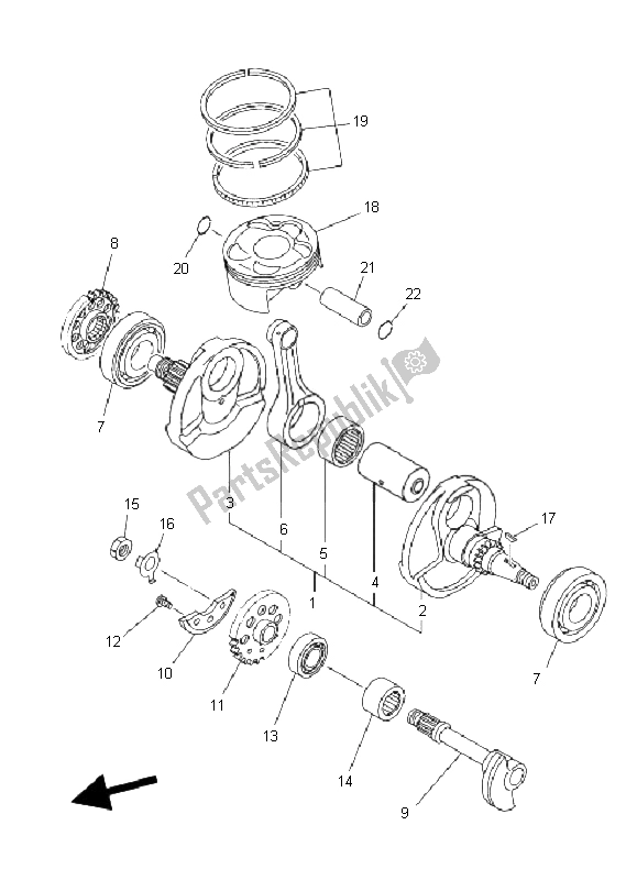 All parts for the Crankshaft & Piston of the Yamaha YFZ 450 SE 2008