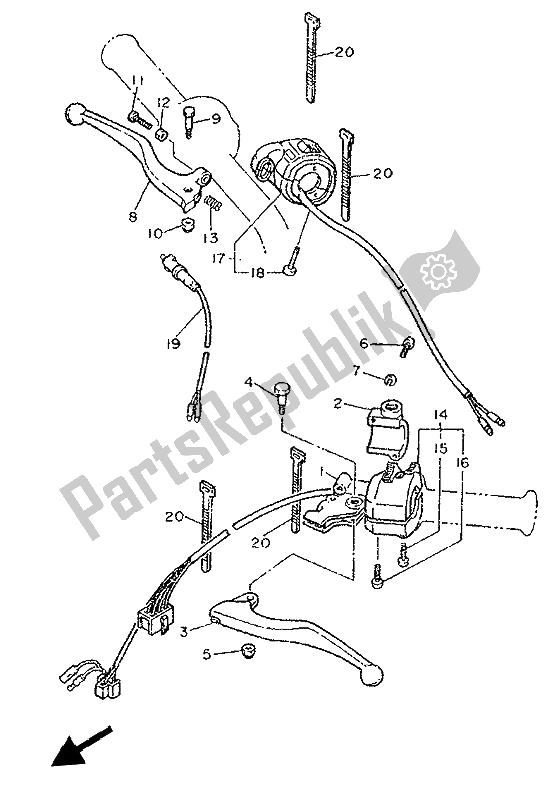 Wszystkie części do Klamka, Prze?? Cznik I D? Wignia Yamaha XT 600K 1994