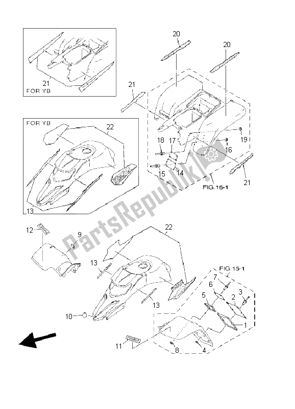 Todas las partes para Emblema Y Etiqueta de Yamaha YFS 200 Blaster 2003