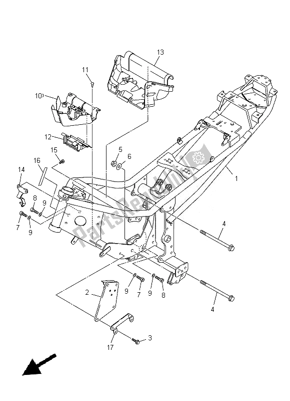 All parts for the Frame of the Yamaha XJ 6N 600 2014