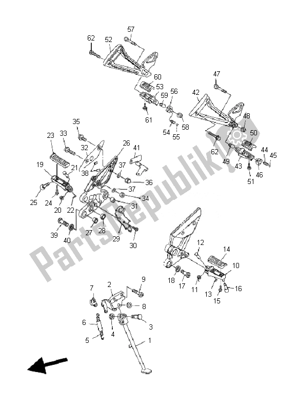 Toutes les pièces pour le Support Et Repose-pieds du Yamaha FZ6 NHG 600 2007