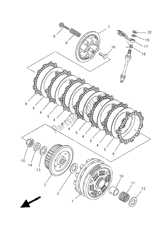 Todas as partes de Embreagem do Yamaha MT 07 700 2014