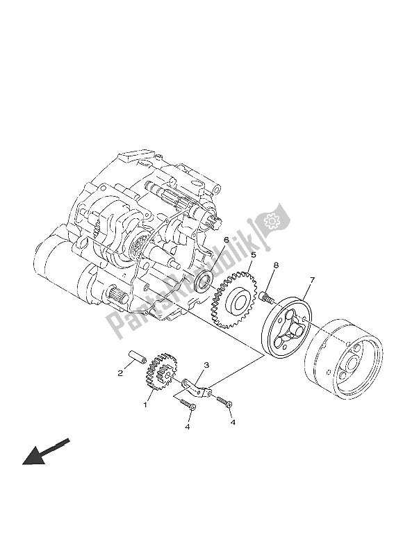 All parts for the Starter Clutch of the Yamaha TT R 125 LWE 2016