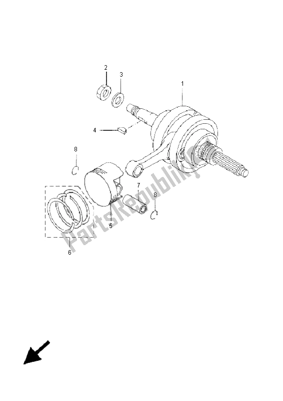 All parts for the Crankshaft & Piston of the Yamaha YP 250R X MAX 2006