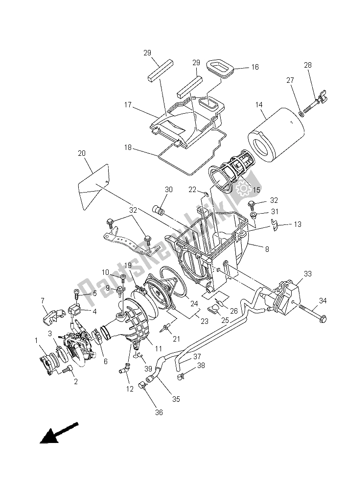 Tutte le parti per il Presa del Yamaha YFZ 450R 2015