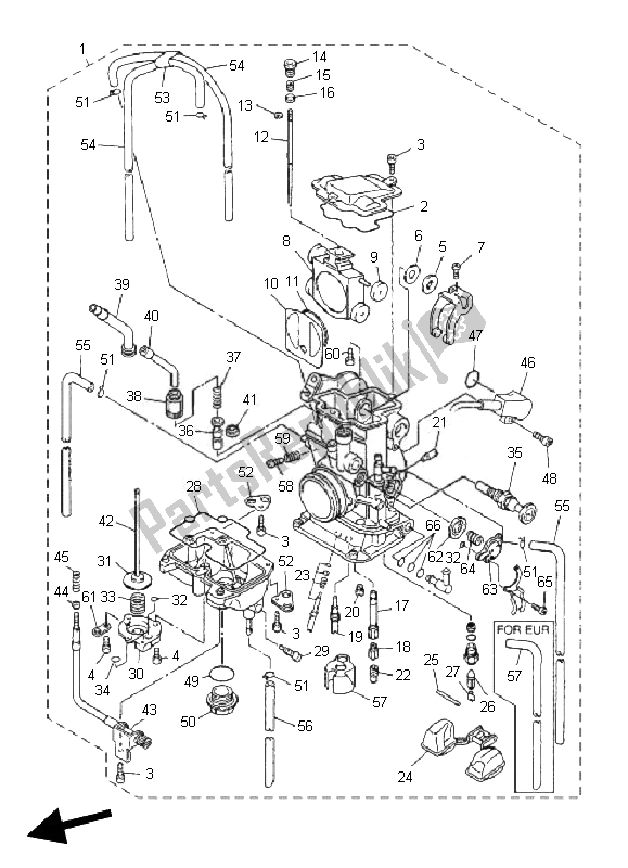 Tutte le parti per il Carburatore del Yamaha WR 450F 2010