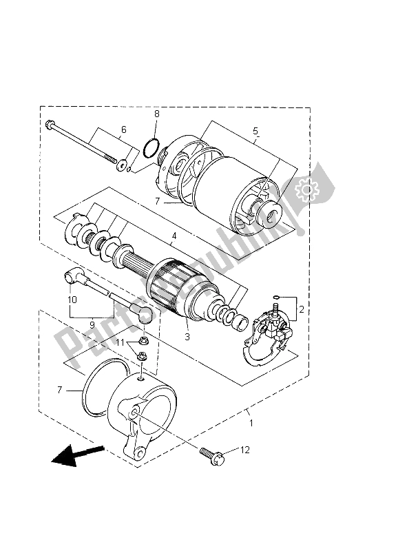 Toutes les pièces pour le Demarreur du Yamaha XJ 600S Diversion 2002