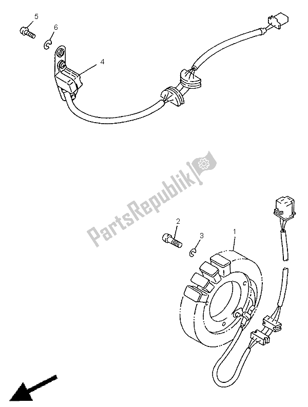 All parts for the Generator of the Yamaha XV 535 Virago 1998